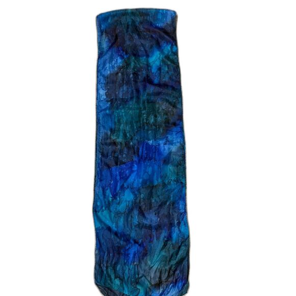 Lot 3 Oblong Neck Scarves Silk Blend Paisley Artsy Abstract Boho Corpcore Chic - Picture 4 of 16